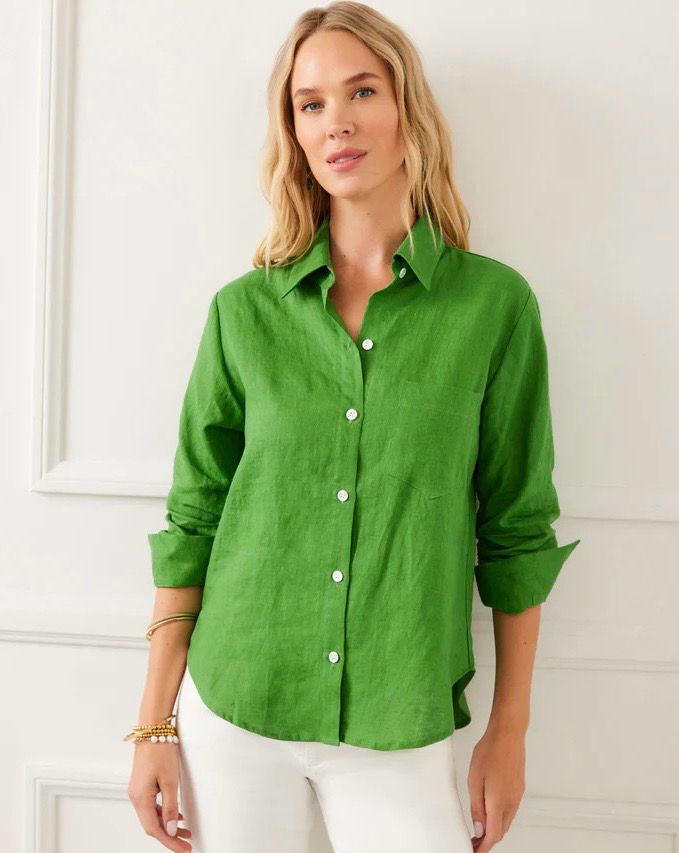 Karen Kane 2L22603 Ruched Slv. Shirt-Green