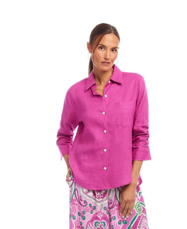 Karen Kane 2L22603 Ruched Slv. Shirt-Orchid