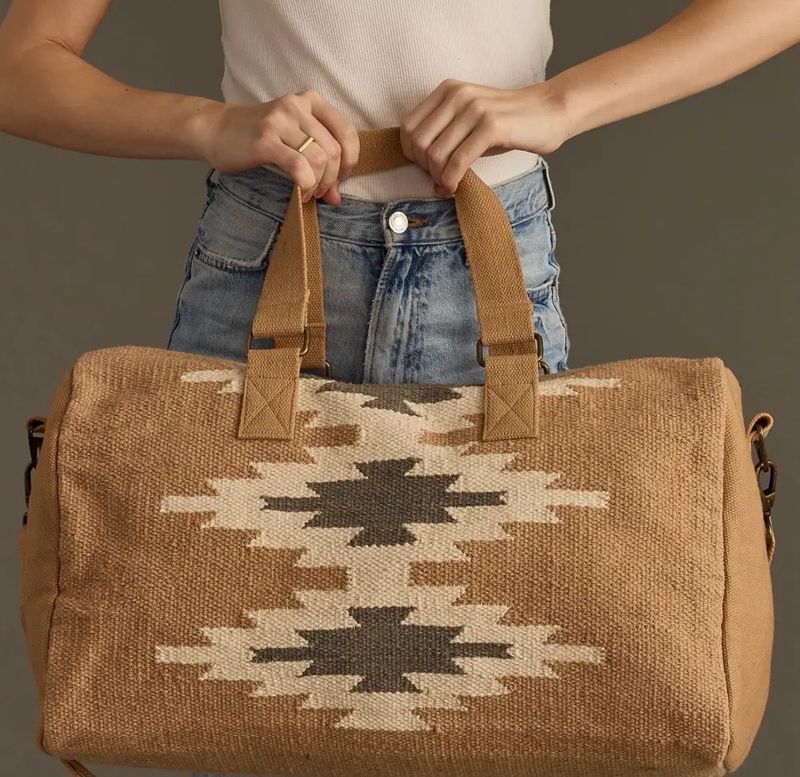 Panache Apparel Co. Woven-625 Aztec Duffel-Tan/Cream/Gray