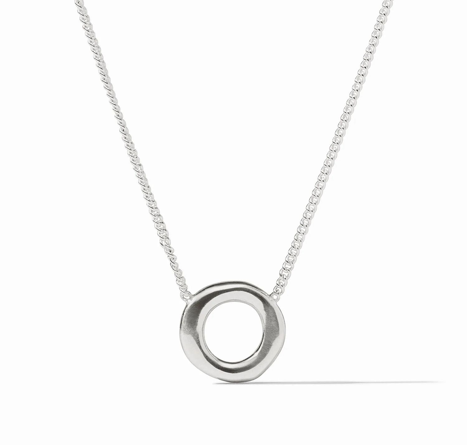 Julie Vos N531S00 Wave Circle Delicate Necklace-Silver