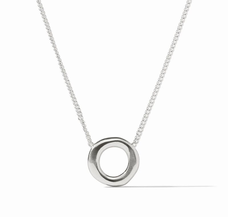 Julie Vos N531S00 Wave Circle Delicate Necklace-Silver