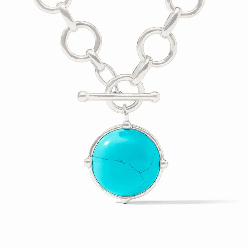 Julie Vos N327STQ00 Honeybee Statement Necklace Silver/Turquoise