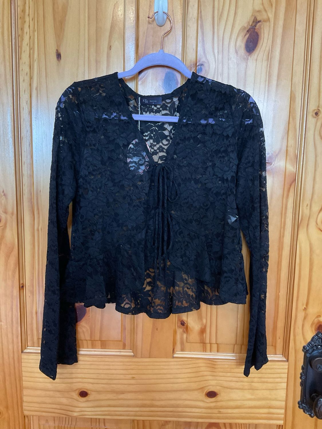 KLd. Signature 45205 Black Lace Cardigan