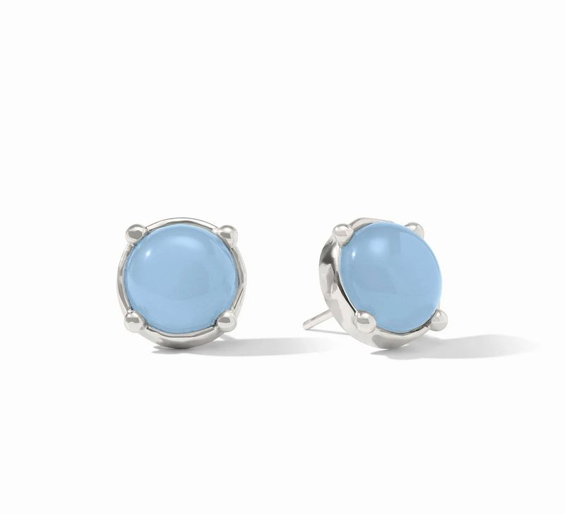 Julie Vos ER576SCA00 Honey Stud Silver&amp;Chalcedony Blue
