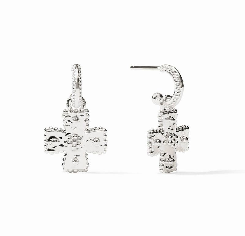 Julie Vos ER890S00 Canterbury Hoop&amp;Charm Earring-Silver