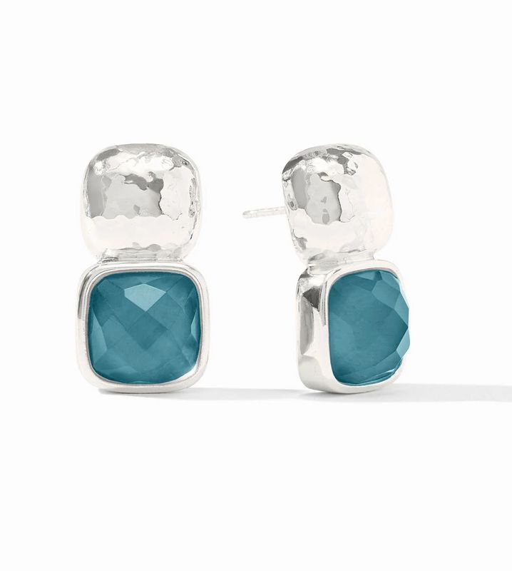 Julie Vos ER540SIPE00 Catalina Earring Silver&amp;Iridescent Montana Blue