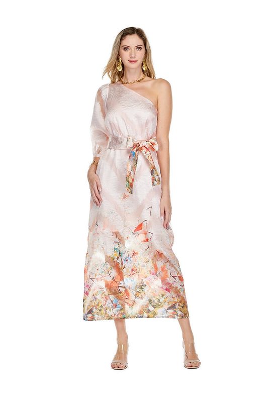 Jade 73F9852 One Shoulder Column Dress-Butterfly