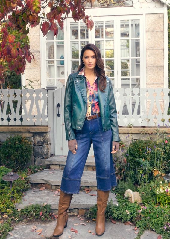 FDJ 2284843 Olivia Wide Gaucho-Dark Wash