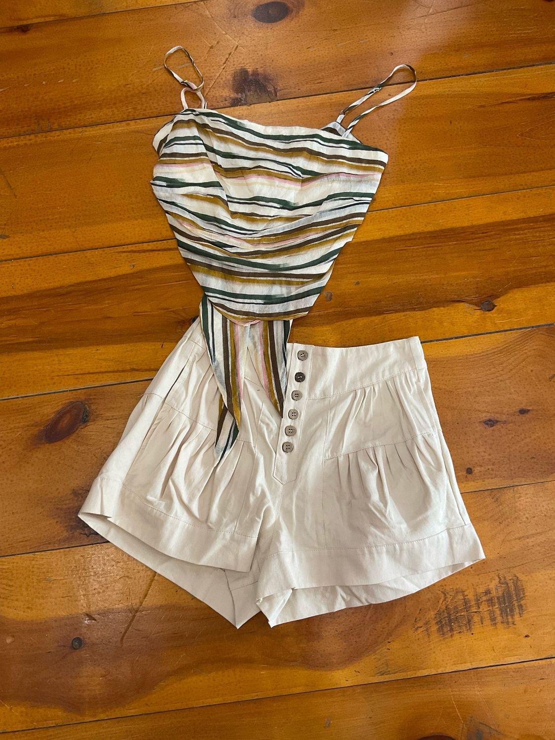 KLd. Signature KD45227 Striped TieBack Halter