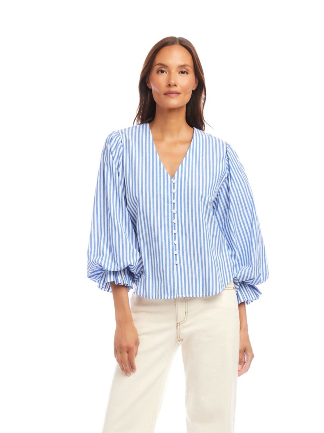 Karen Kane 2L70128 Layered Sleeve Shirred Blouse