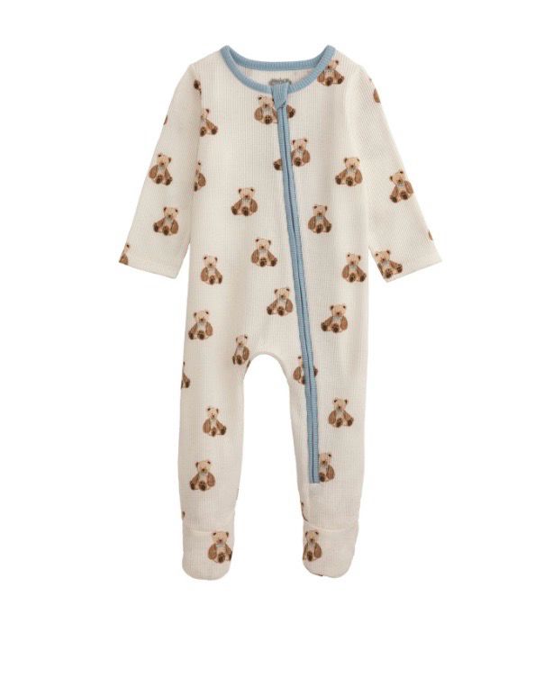 MudPie 12150204 Teddy Bear Print Sleeper
