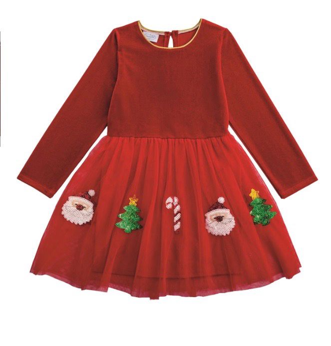 MudPie 15000270 Red Sequin Christmas Tutu Dress