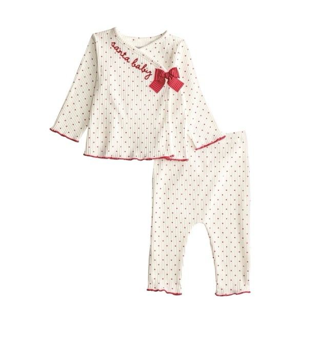 MudPie 11890051 Dot Santa Baby 2pc Set