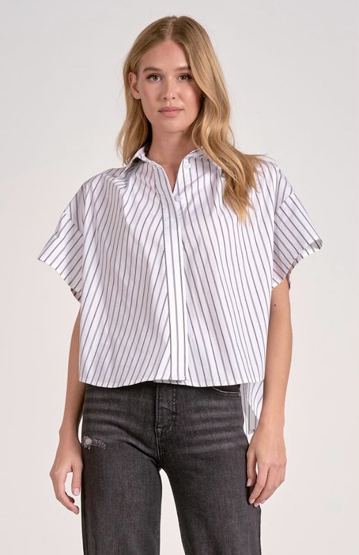 Elan CS11484 SS Striped Button Down