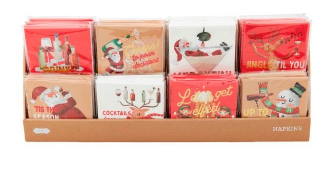 MudPie 40900098 Holiday Bar Napkins