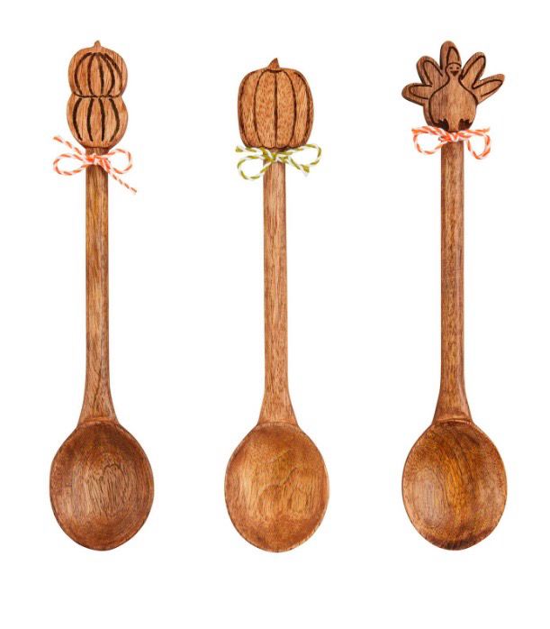 MudPie 46300244 Thanksgiving Carved Spoons
