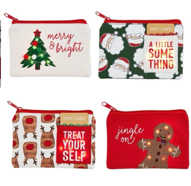MudPie 41180036 Christmas Light Up Pouches