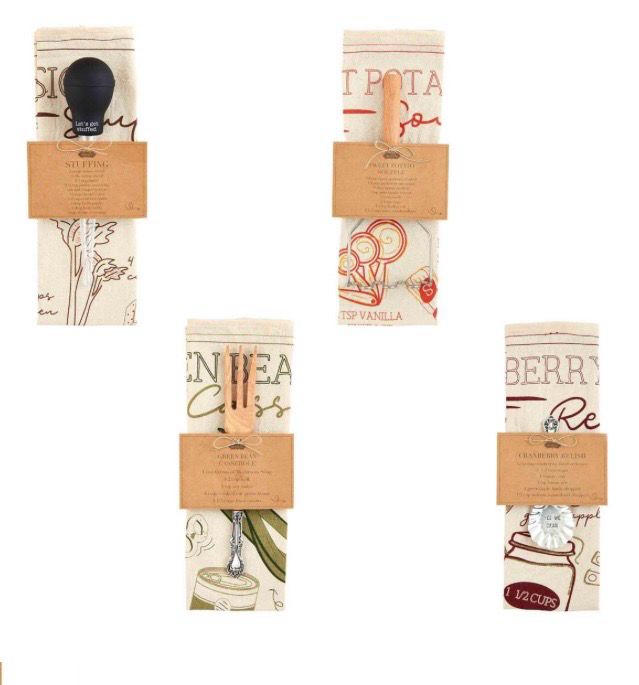 MudPie 42170024 Thanksgiving Recipe Towel Set