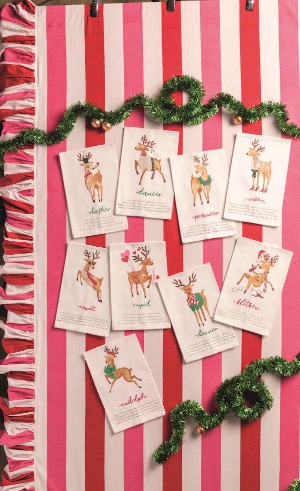 MudPie 42170245 Reindeer Poem Towels