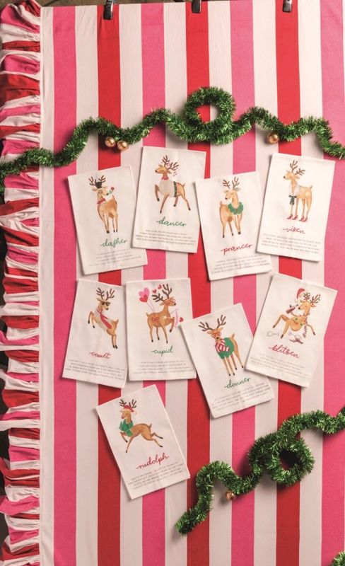 MudPie 42170245 Reindeer Poem Towels