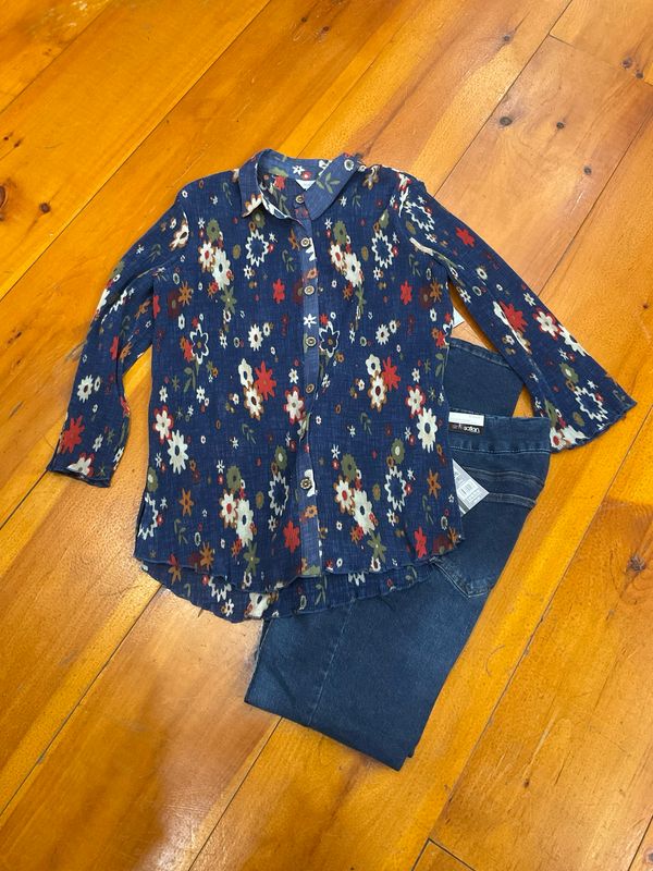 Multiples M35502BM 3/4 SLV Pleated Shirt