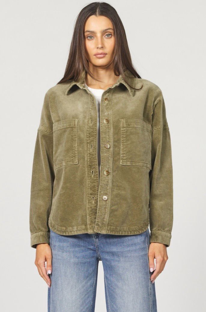 Dear John DFJ5003OIB Gina Cord Shacket-Olive