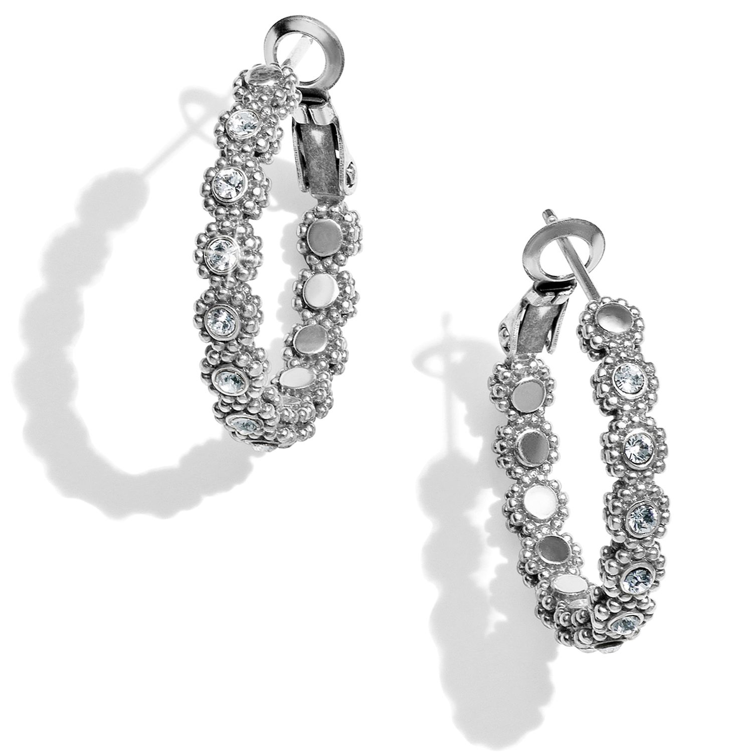 Brighton JA5351 	Twinkle Splendor Small Hoop Earrings-Silver