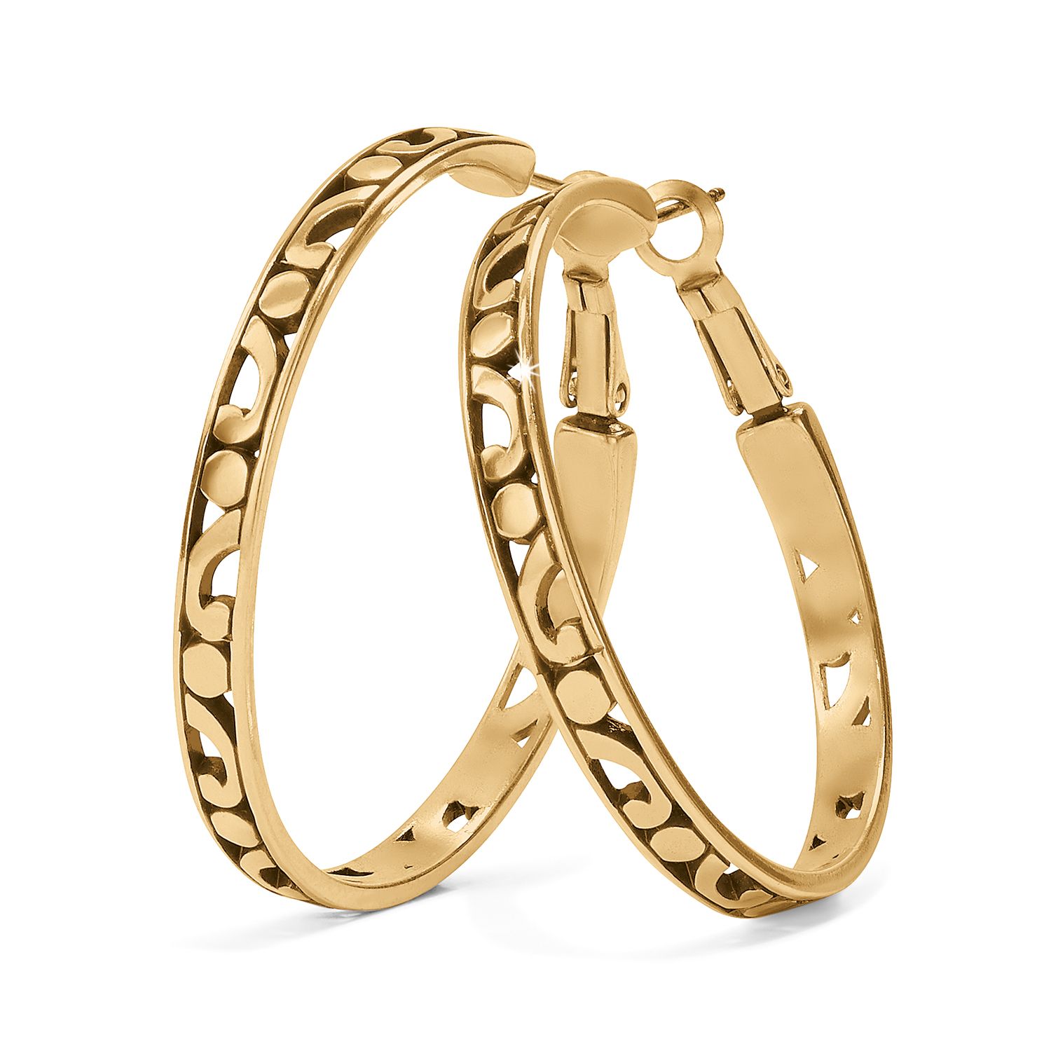 Brighton JA9907 Contempo Large Hoop Earrings-Gold
