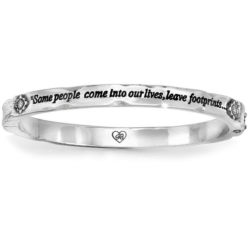 Brighton JB0962 Footprints Hinged Bangle-Silver