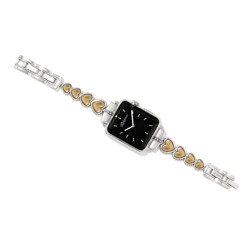 Brighton W30612 Pretty Tough Two Tone Heart Watch Band -Silver/Gold