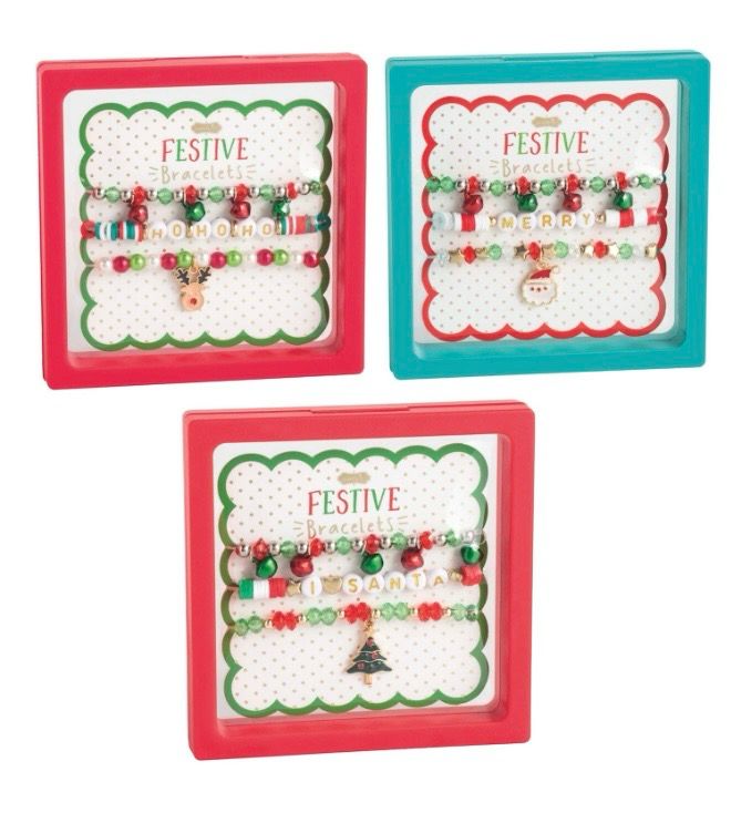 MudPie 10290037 Christmas Beaded Bracelets