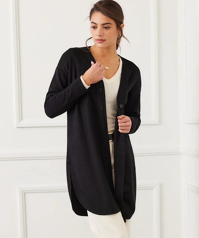 Karen Kane 3L57512 Long Sleeve Shirttail Caridgan