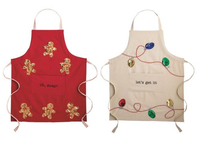 MudPie 40910043 Holiday Sequin Aprons