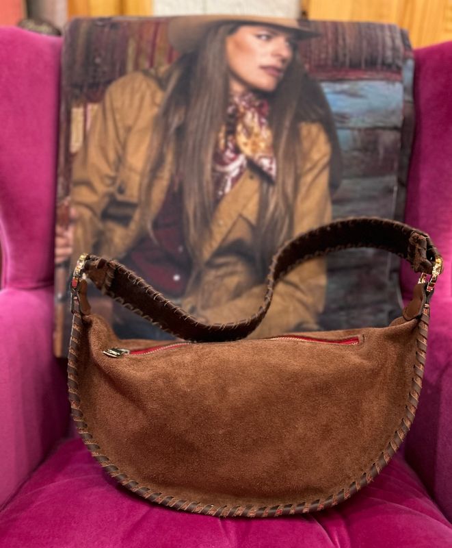 KurtMen 2509 Armadillo Shoulder Bag-Cognac Suede/Leather