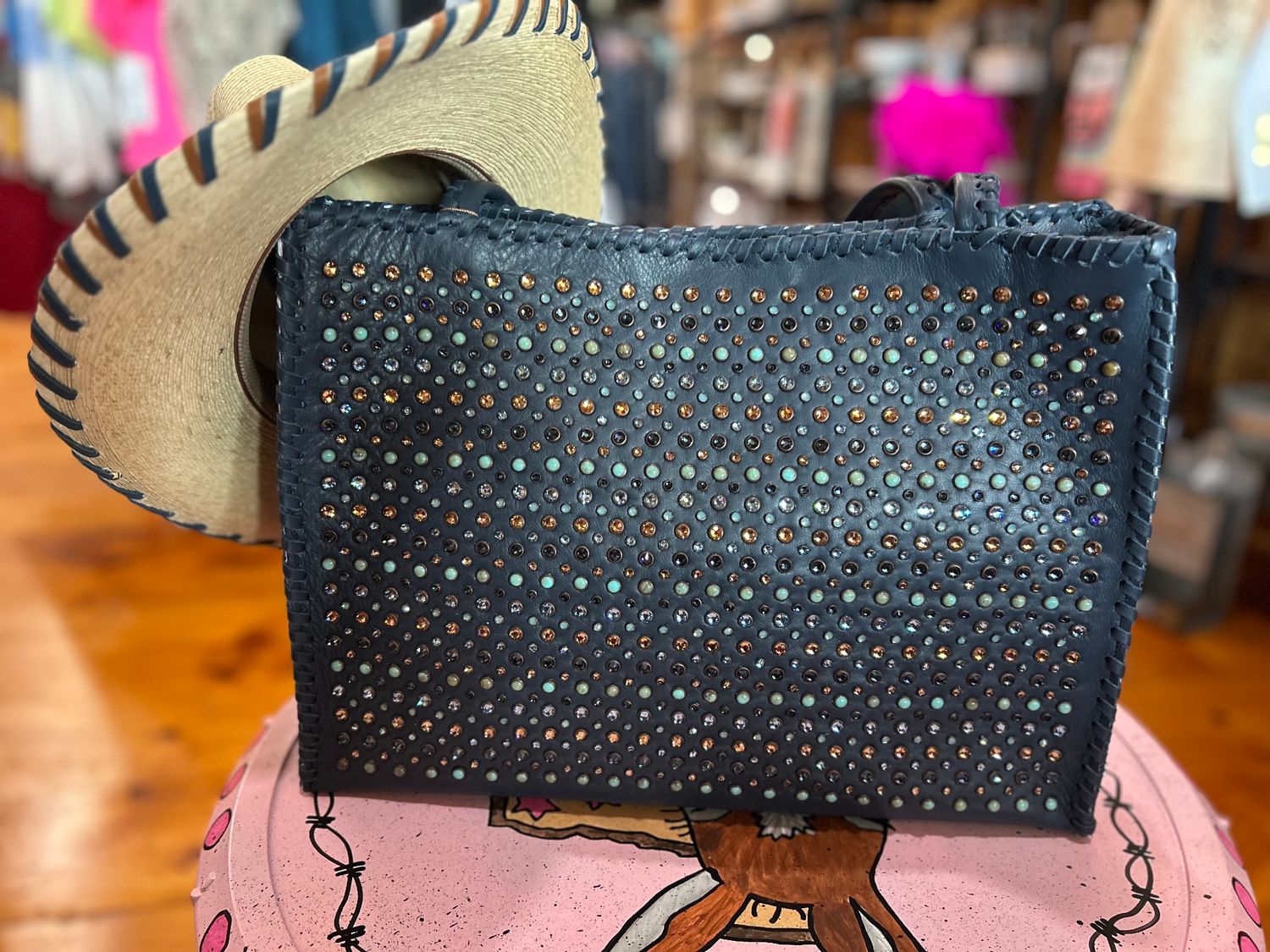 KurtMen 2219 Horizontal Wide Box Tote-Navy