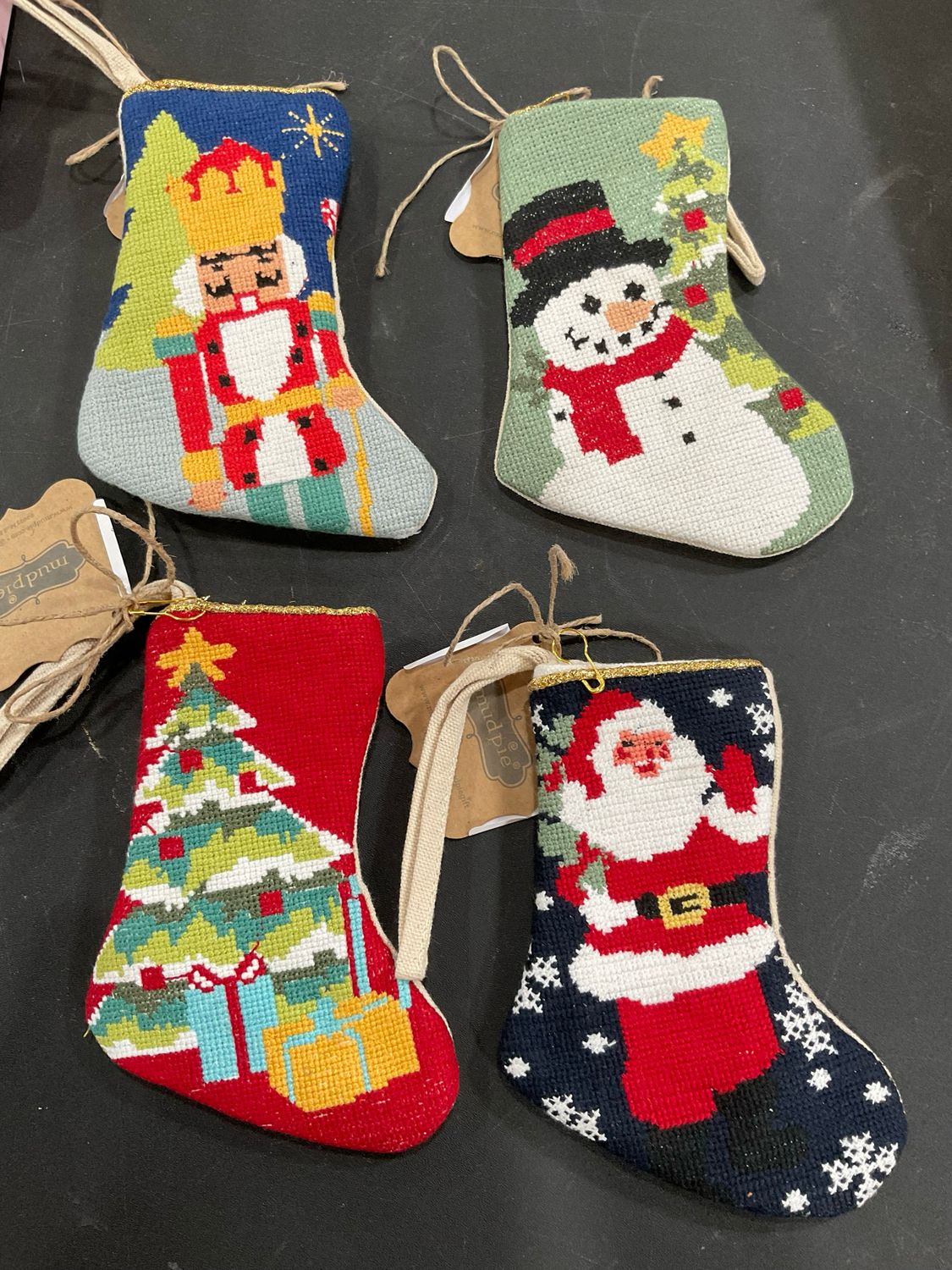 MudPie 46700405 Mini Needlepoint Stockings