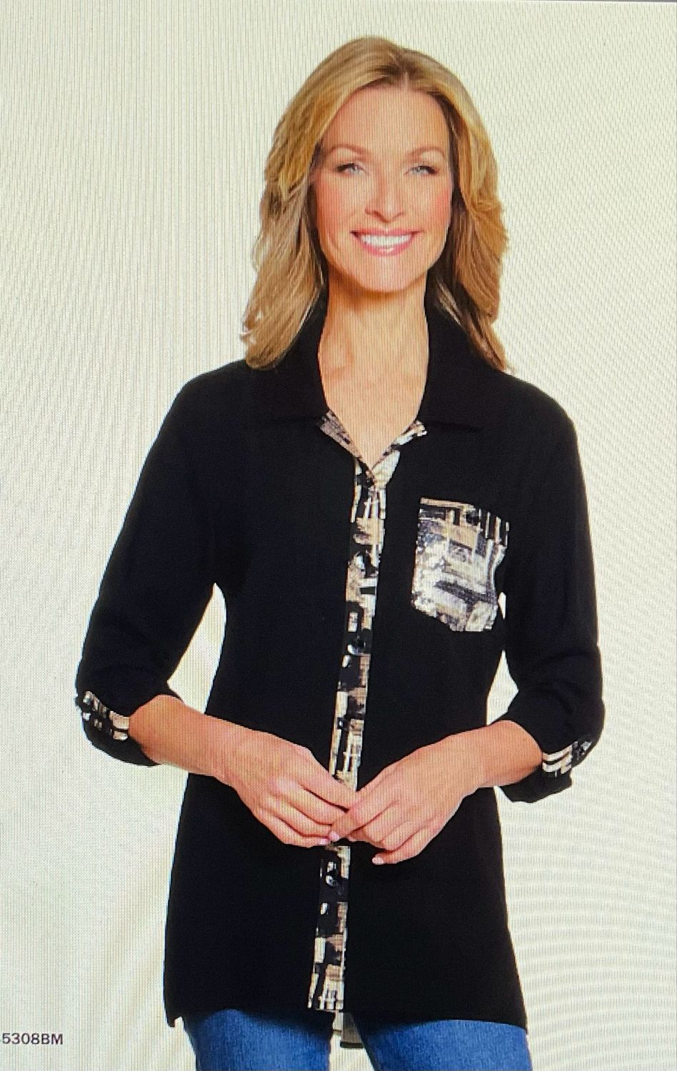 Multiples M35308BM Button Front Hi/Lo Shirt