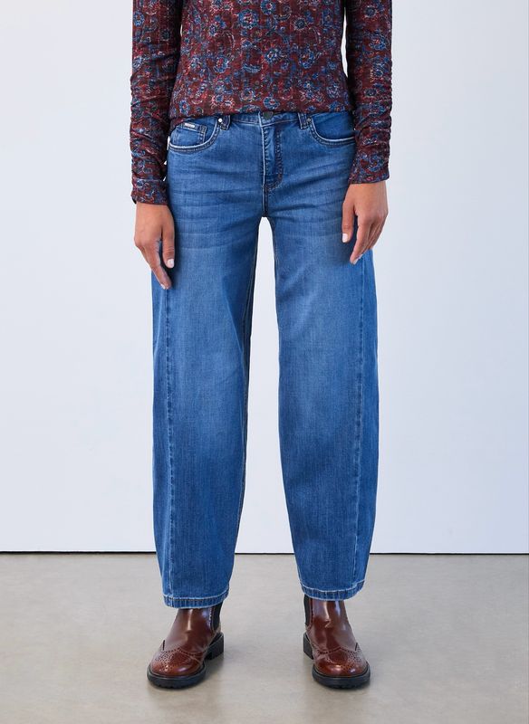 FDJ 2795370 Girlfriend Barrel Ankle Jean-Med. Wash