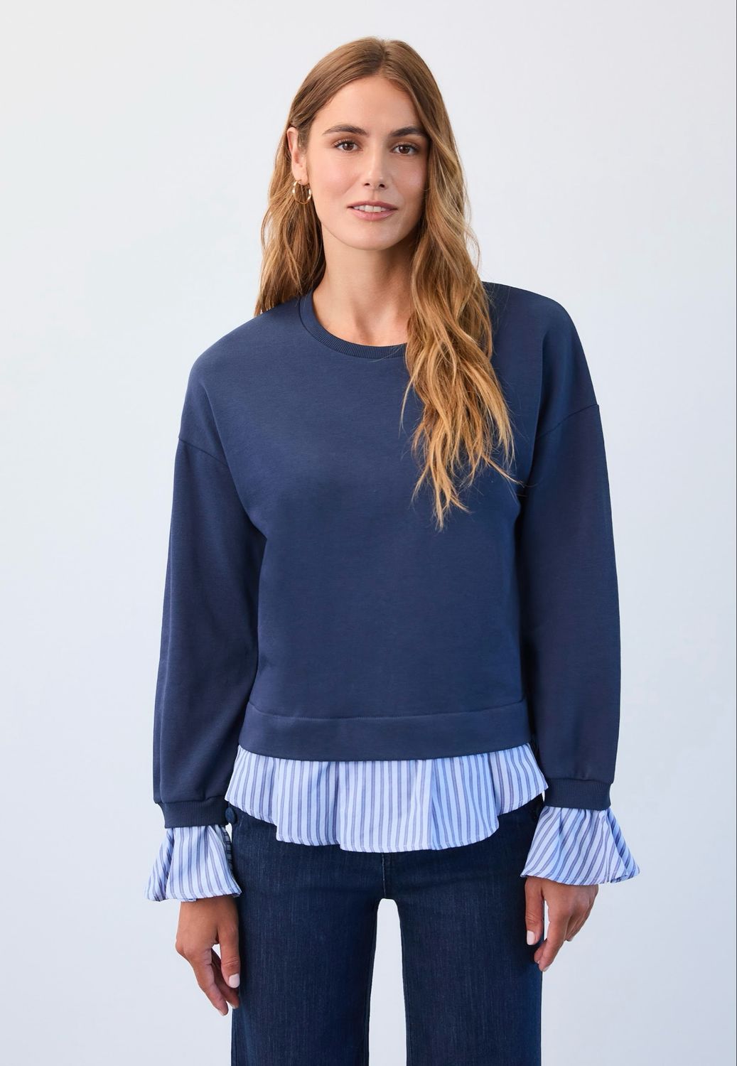 FDJ 3750987 LS Two-For Sweater Navy