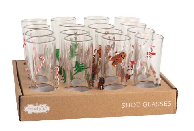 MudPie 40350086 Christmas Shotglasses