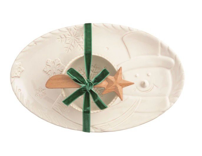 MudPie 42080052 Snowman Tray and Dip Set