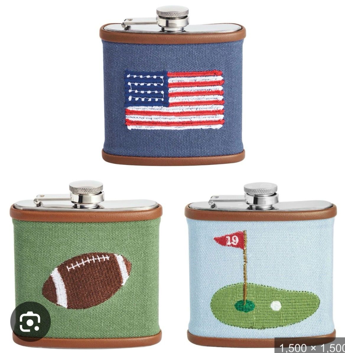 MudPie 40350077 Men&#39;s Embroidered Icon Flasks