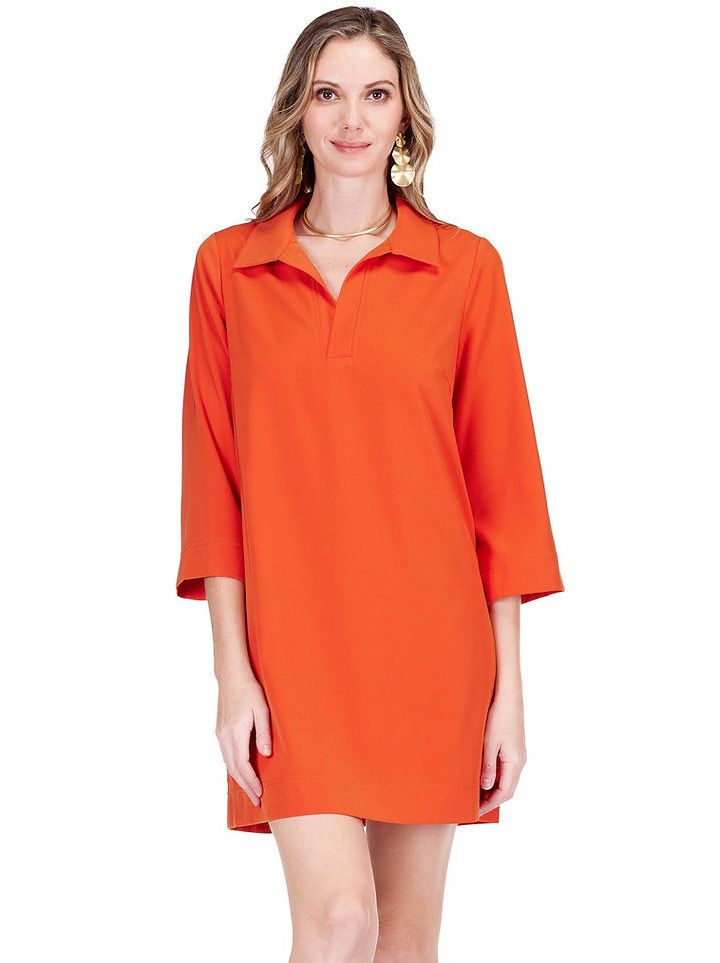 Jade 74H5146 Placket Bell Sleeve Dress-Spice