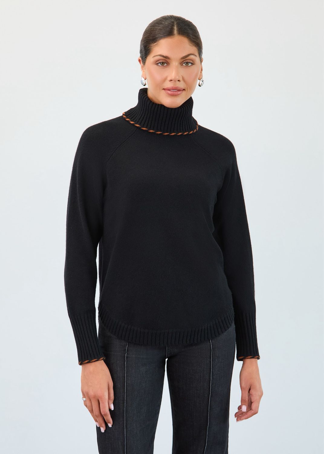 FDJ 1179333 LS Cowl Neck Sweater-Black