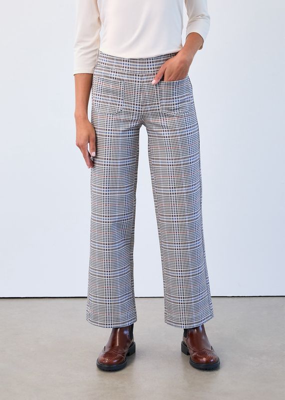 FDJ 2720459 Abbey Plaid Pull On Wide Ankle Pant