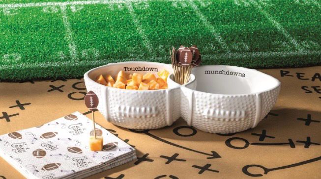 MudPie 40430027 Football Toothpick Server Set