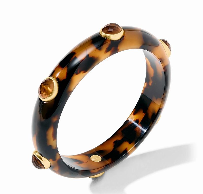 Julie Vos BG324GATS Carnaby Stone Bangle-TortShell