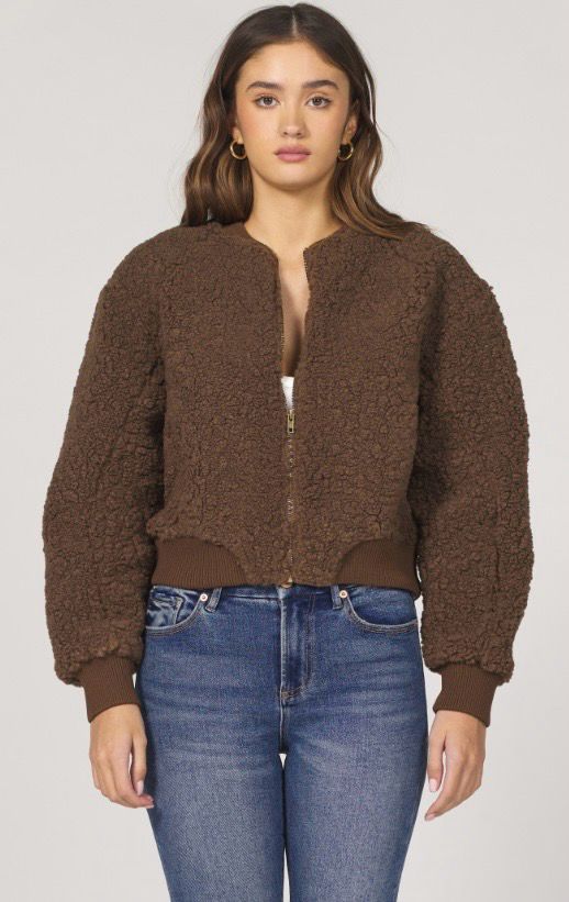 Dear John DFJ8011TSW Felicia Sherpa Jacket-Walnut