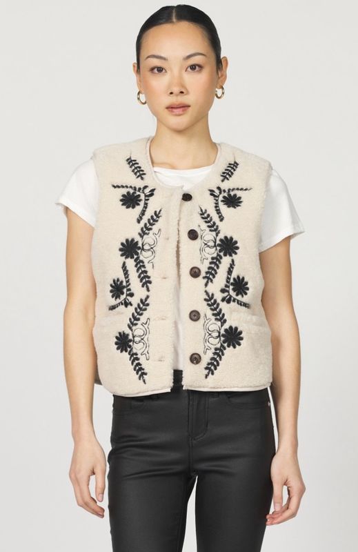Dear John DJK3180IVY Adelaide Embroidered Vest