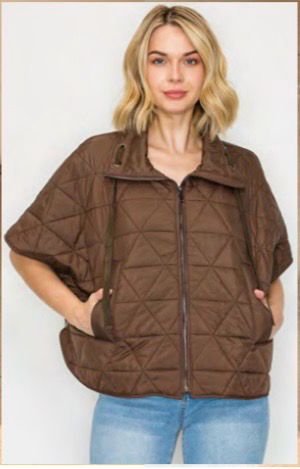 Joh. 55746 Jamel Quilted Puffer Vest/Jacket-Umber